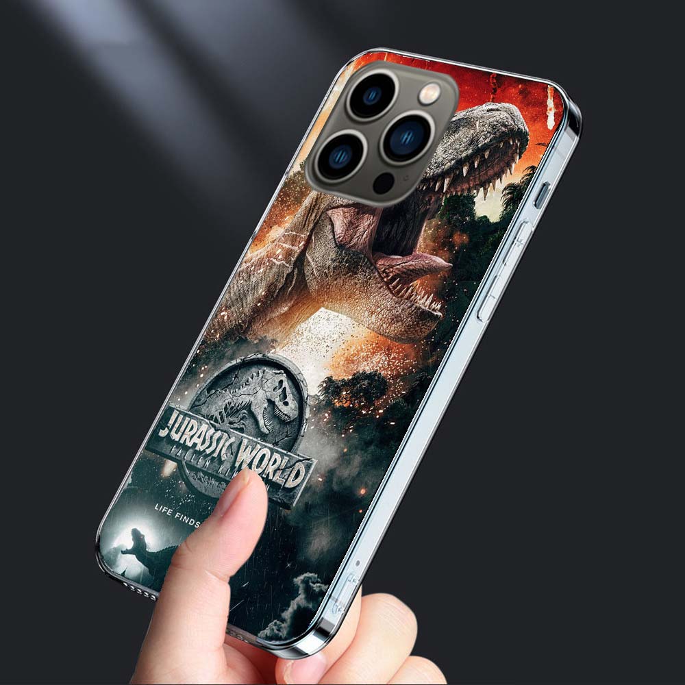 New World Jurassic Park Phone Case For Iphone 16E 15 Pro 14 Plus 17E 16 17 Pro Max Air 11 12 13 Mini Shockproof Capa Cute Cov