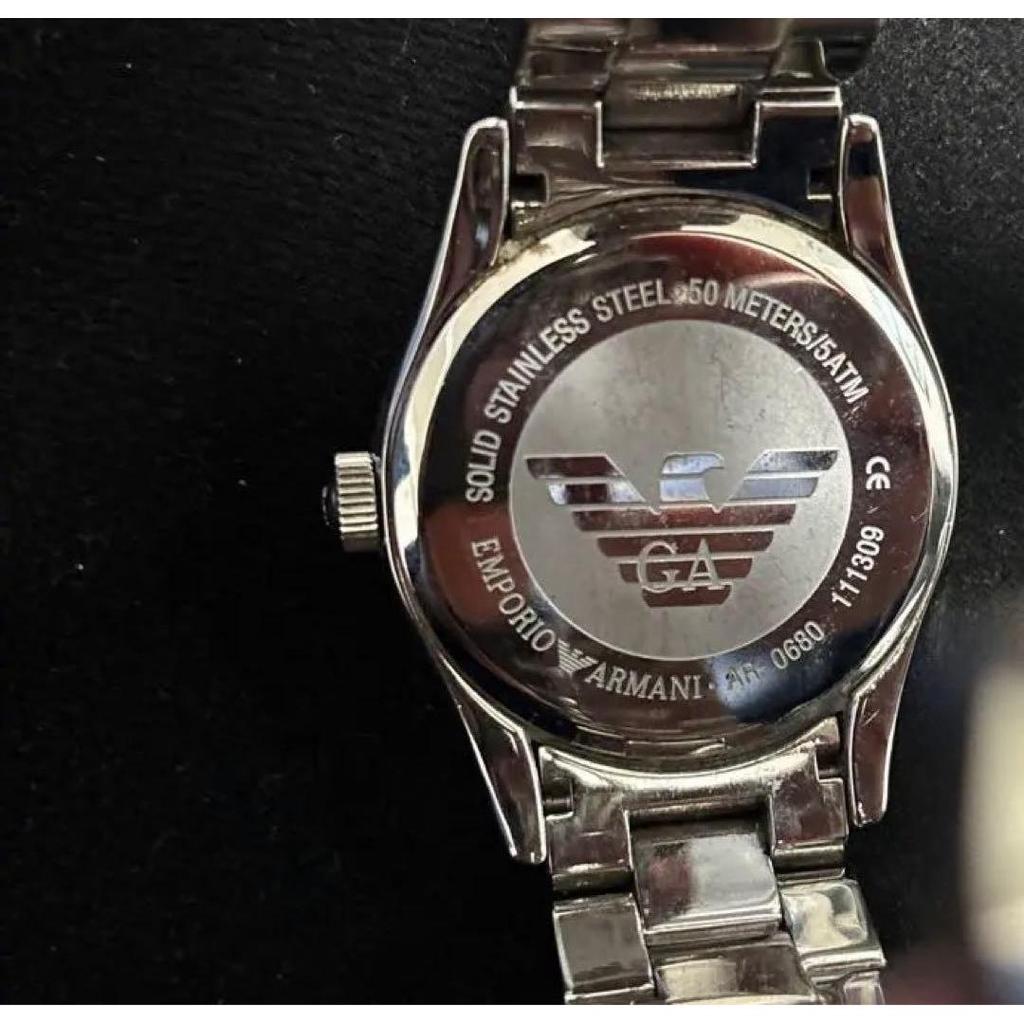 Used EMPORIO ARMANI watch black x silver Valente