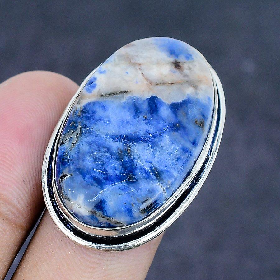 Sodalite Gemstone 925 Sterling Silver Jewelry Ring Size 6