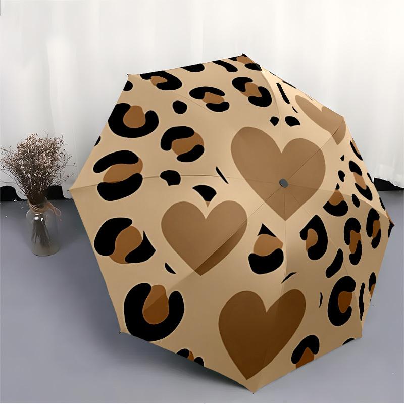 1pc Leopard PrintAutomatic Open/close, All-Season Portable Folding Umbrella for Friends, Travel, Everyday, Events, Durable Frame Yy250806094