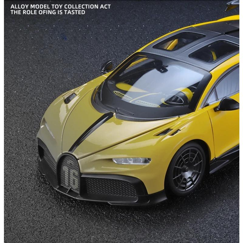 1/18 Skala Bugatti Chiron Legering Støpt Bilmodell Gaver til Kjæresten Lyd & Lys Leker for Barn Gaver Super Sportsbil Miniatyrer