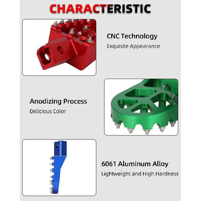 JFG RACING Dirt Bike Foot Pegs,Universal CNC Motorcycle Pit Mini Bike Pegs For YZ KX TTR PW XR CRF 50 70 80 85 100 110 Tao Tao DB-X RFZ Lifan KAYO -