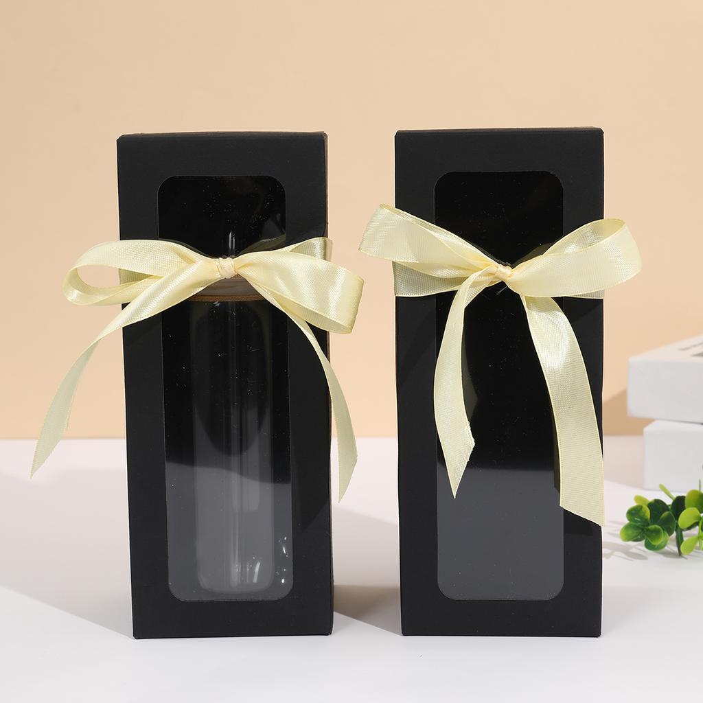 10pcs White Black Glass Laser silver Gift Box Glass Display Box Transparent Gift Box Water Cup Jar Sublimation Glass