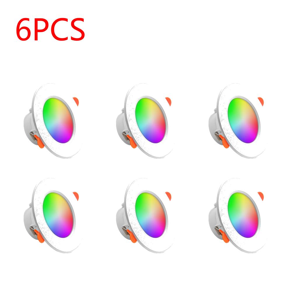 1-10PCS Tuya Bluetooth Smart Downlight Full Color Dimmable LED Ceiling Recessed Down Light Bluetooth Control Spotlight 10W