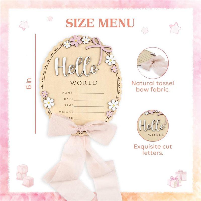 Fresh Wooden Name Plaque Baby Announcement Sign For Newborn Photoshoot, Baby Shower, Stat For Birth