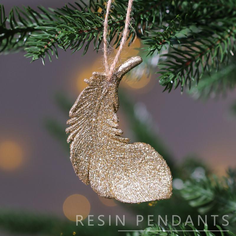 Resin Creative Acorn Deer Antlers Feather Bird Pendant Christmas Decor Props