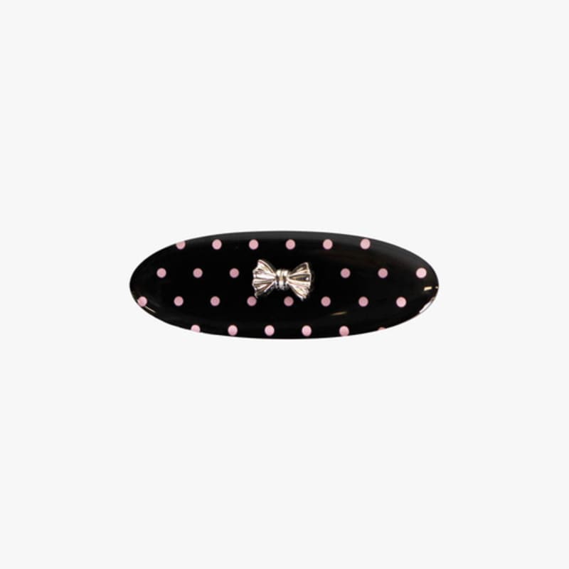 

pink PINEAPPLE [2EA 1SET] POLKA DOT ribbon HAIRPIN_black black_FREE