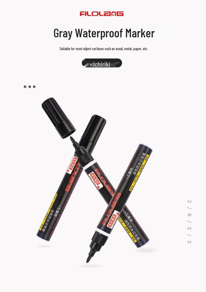 Feloran Gray Oily Marker Pen - Colorfast, Scratch-Resistant, Quick-Drying, Non-Erasable, Waterproof, for Industrial Marker Repair, 1MM