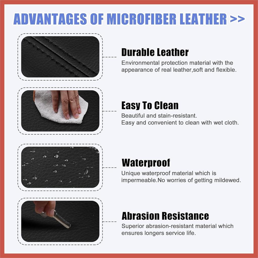 ACROPIX Car Center Console Lid Armrest Seat Box Cover Protector Replacement Microfiber Leather for Nissan Titan 2004-2014 Armrest Lid Not Included
