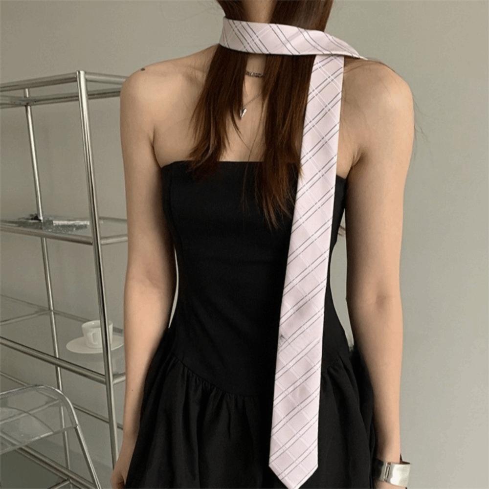 Pink JK Uniform Necktie Korean Style Shirt Tie Decoration Retro Striped Tie Performance