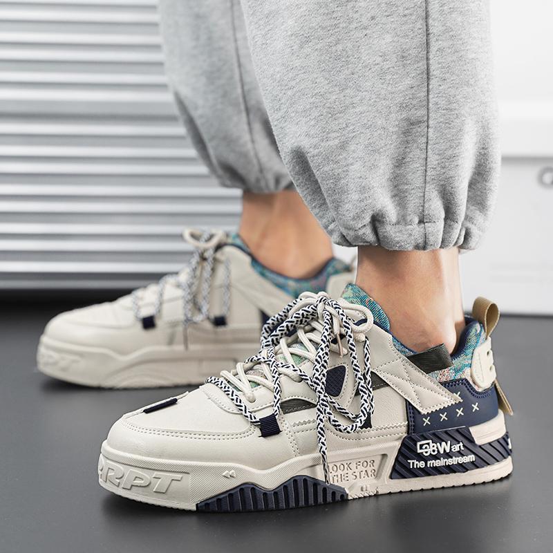 2024 New Men Skateboarding Shoes Platform Fashion Design Laces Shoes Comfortable Vulcanized Shoes Casual Sneakers Student Shoe