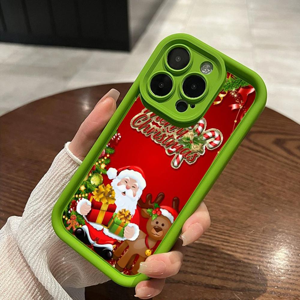 Ae109 Happy New Year Merry Christmas art Phone Cases for iPhone 16 14 13 11 Pro Max 15 7 8 6s Plus 12 mini XR XS Max Angel Eye Ladder Protective Cover