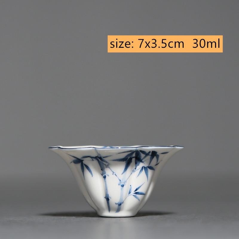 1 шт. Китайская ручная роспись бамбуковая чайная чашка, ручная работа, керамическая чайная чашка, бытовая фарфоровая чайная чаша, дорожная посуда для чая, чашка для медитации Teacup