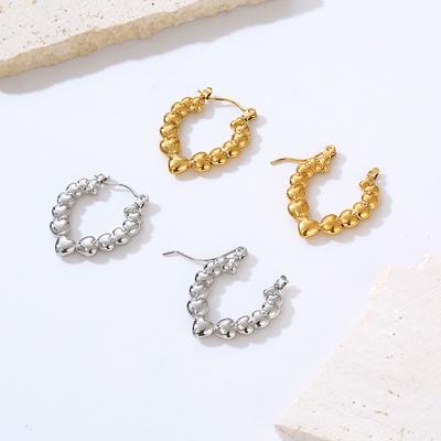 Oil Pressure Bead Love Stainless Steel Earrings High Sense Light Luxury Trend 18K Earrings