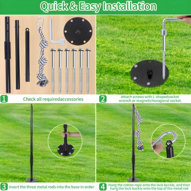 Langlebige Federstangen für Hunde mit elastischen Leinen Outdoor-Spielzeug Bewegung Spaß im Hof Gärten Sicher für große Hunde