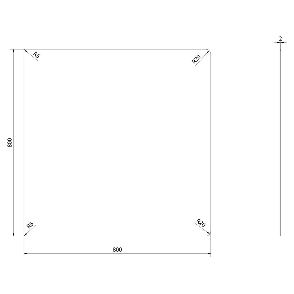 Steel Base for Free-standing Stove MODEL 9 80x80 Cm Black