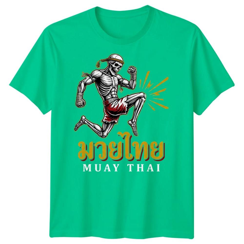 Muay Thai Skeleton Mma Unisexs T Shirt Mixed Martial Arts Cotton Graphic Tee