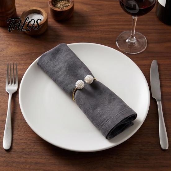 Dekoracyjne Pierścienie na Serwetki do Restauracji 3 Sztuki Pierścienie z Sztucznymi Perłami, Metalowe Uchwyty Wielokrotnego Użytku, Eleganckie Wesela Bankiety Imprezy Kolacyjne Wystrój Stołu Wykwintne