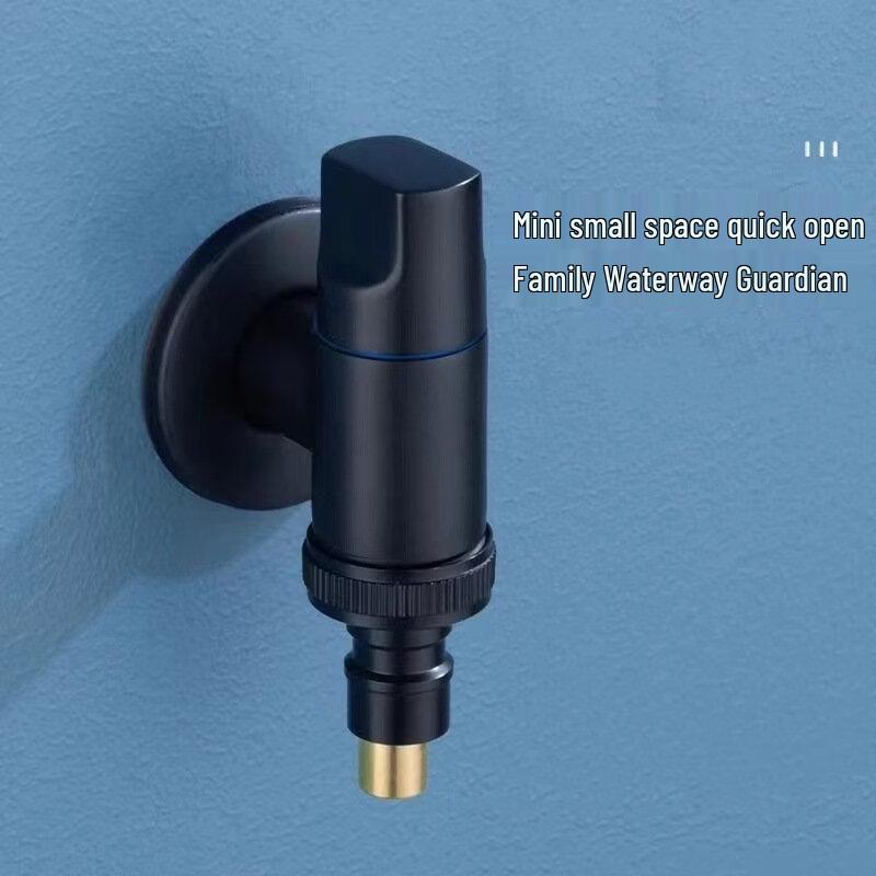 

TLXT Matte Black Washing Machine Faucet with Quick Connect & Stop Valve