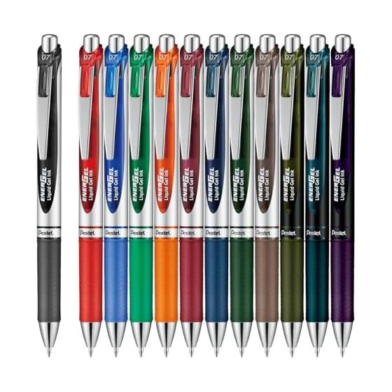 Pentel Ballpoint Pen Gel Ink Energel Retractable 0.7mm BL77-12AMZ12 Colors