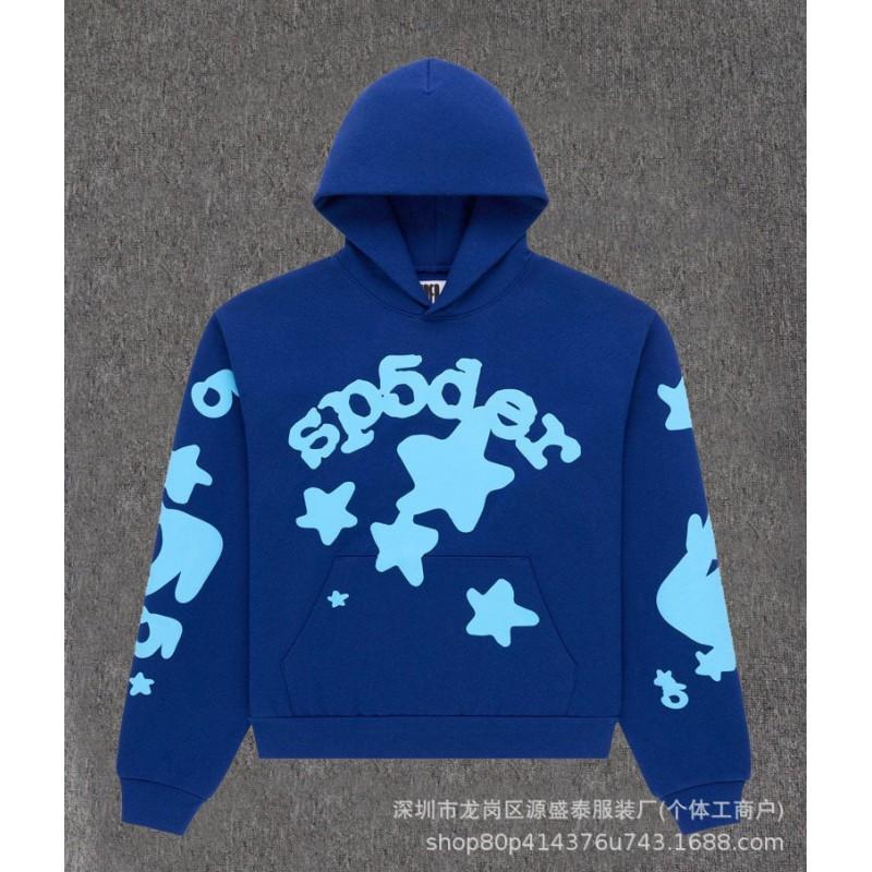 Sp1der Rapper YoungThug Same Foam Letter 555555 Couple Hoodie Pink Sweatshirt