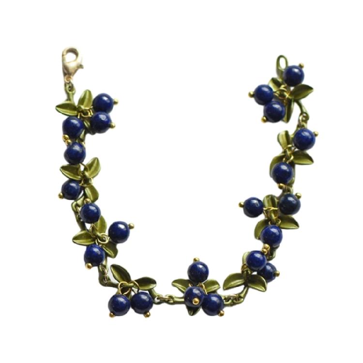 Trendy Plant Leaf Beads Pendant Bracelet Cranberry Leaves Bracelet Bangle Decor