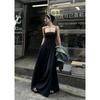 High-end Black Suspender Dress Women's Summer French Hepburn Gentle Wind Seaside Vacation Super Good-looking Long Skirt