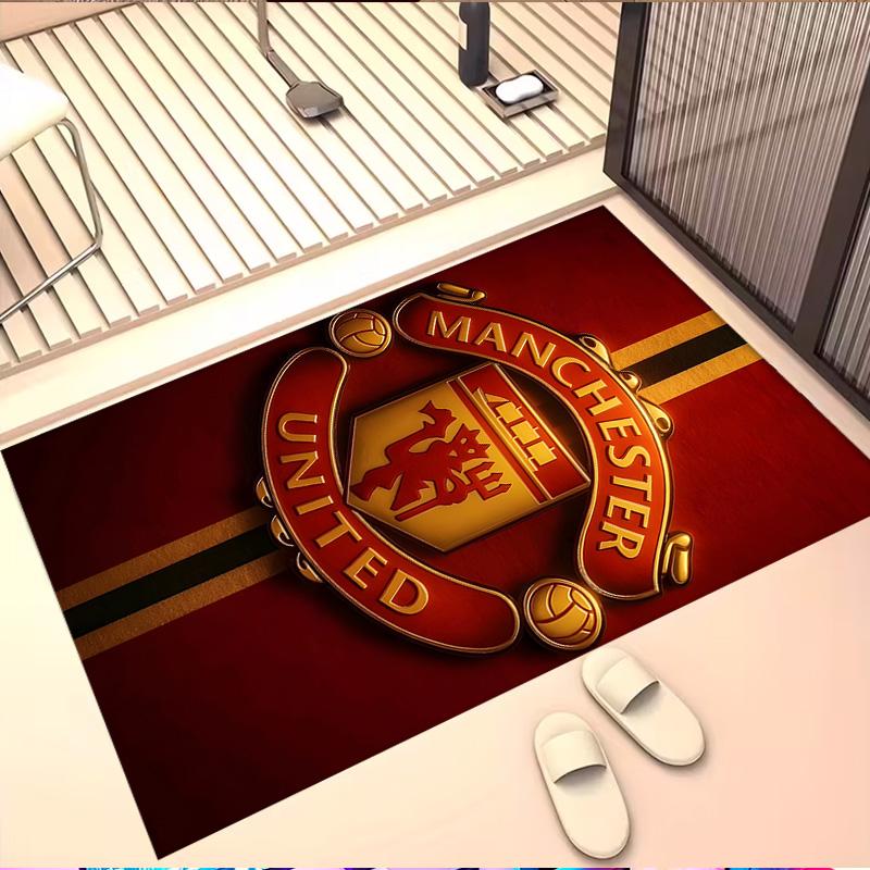 Manchester United F.C Print Rug, Washable Floor Carpet, For Entryway Dorm Laundry Room Office Study, Home Decor Birthday Christmas Gift