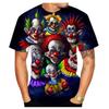 Joker Pattern 3D Digital Printing Men's Fashionable Casual Round Neck Short Sleeved T-shirt