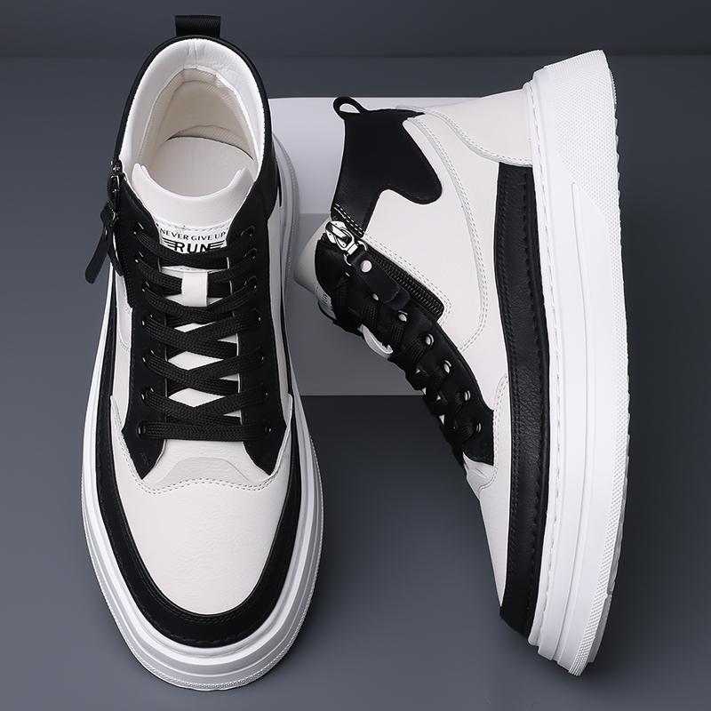 Fashion New Arrival Genuine Leather Men Snow Boots Winter Anti Slip Plush High Top Shoes Soft Warm MaleAnkle Boots Lace Up Outdoor Botas