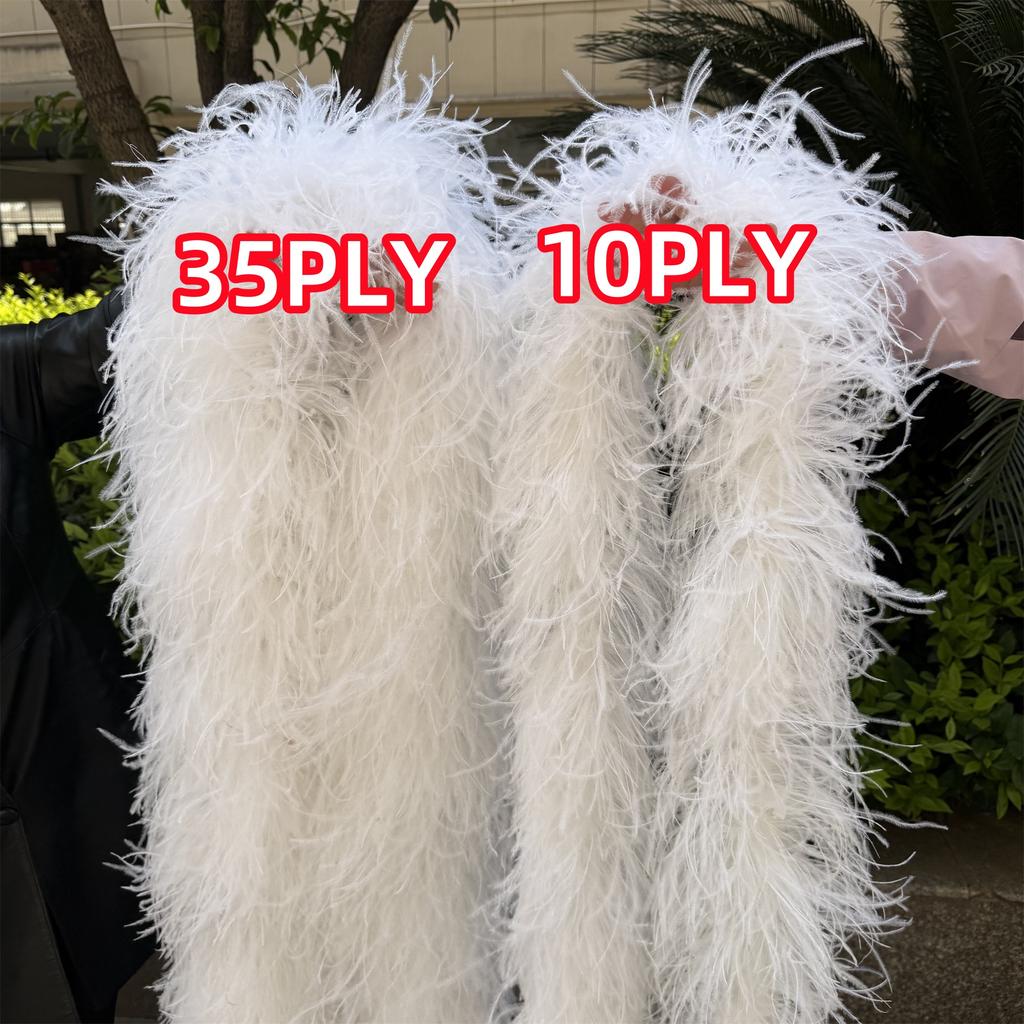 DIY Weißer STRAUSSENFEDER boa 1 6 10 15 35lagig Straußenfeder boa Besatz Tanzkleid Hochzeit Basteln Halloween Kundenspezifische Lieferung auf Lager
