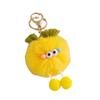 Car Keychain Cute Plush Doll Pompom Big Eyes Doll Pendant with Key Ring Purse Bag Backpack Charm Decor Women Girls Gifts