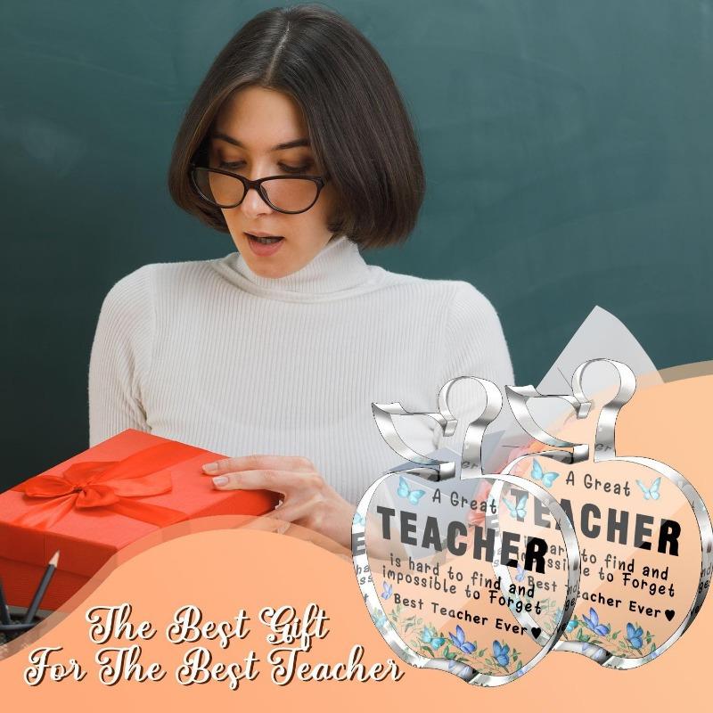 2D Flat "A Great Teacher Is Hard To Find" Acrylic Teacher Appreciation Desk Decor Plaque, Suitable for Wall Decoration, Porch, Room, Villa, Accents Ho