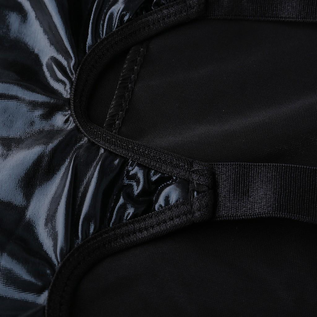 New Womens Sexy Leather Lingerie Sleepwear Backless Babydoll Thong With Garter