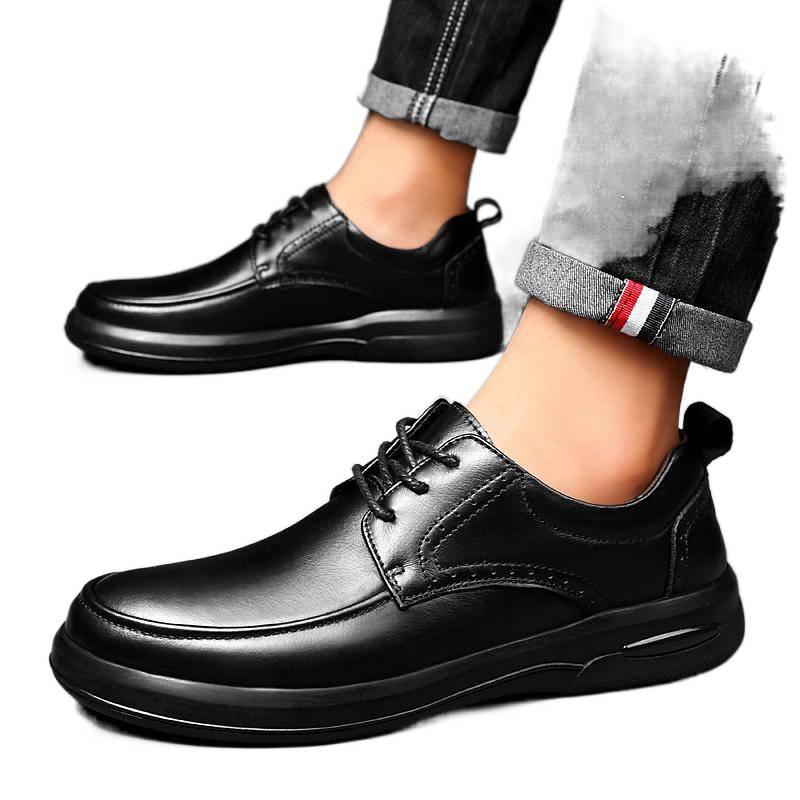 Herbst neue Businesskleid lässige Lederschuhe Herren britische Mokassins weiche Sohle Trendmode atmungsaktive Vaterschuhe