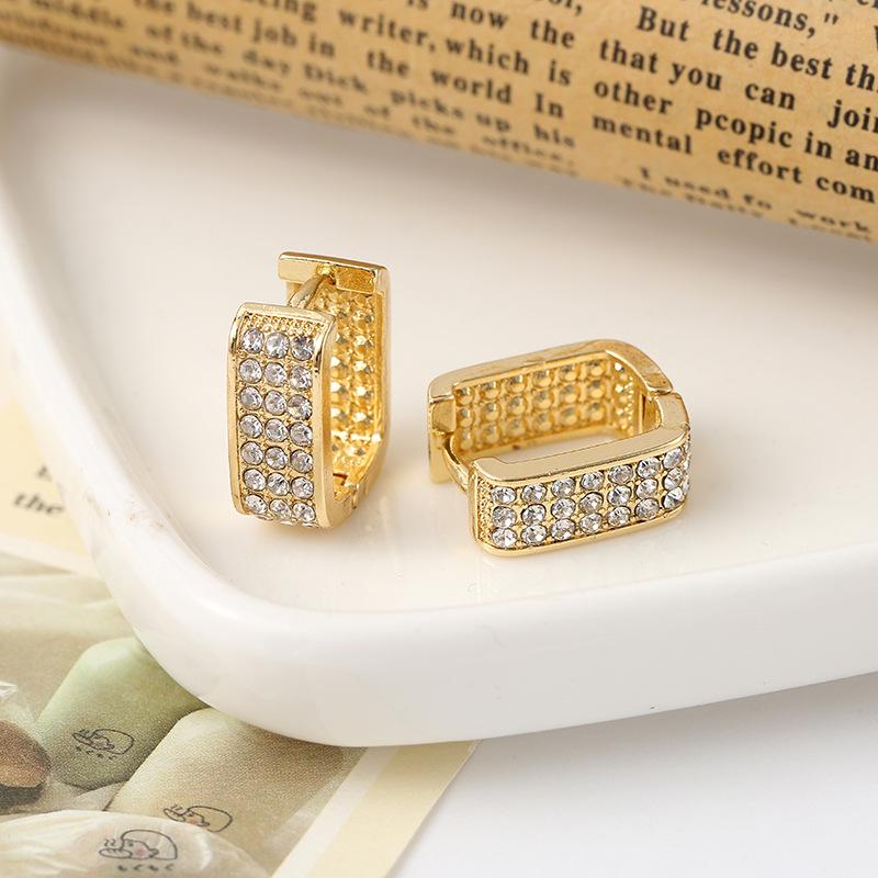 Elegant Light Luxury Micro-Inlaid Full Diamond Alloy Earrings