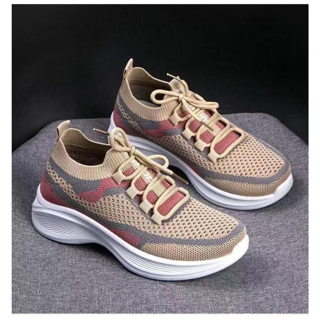 Mesh Casual Women's Shoes Woven Mesh New Breathable Soft Sole Running Casual Versatile Thick Sole Sports Casual Shoes