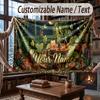 Floral Garden Theme Throw Blanket Custom Name Text Personalized Blanket Soft Cozy Blanket for Home Sofa Bed