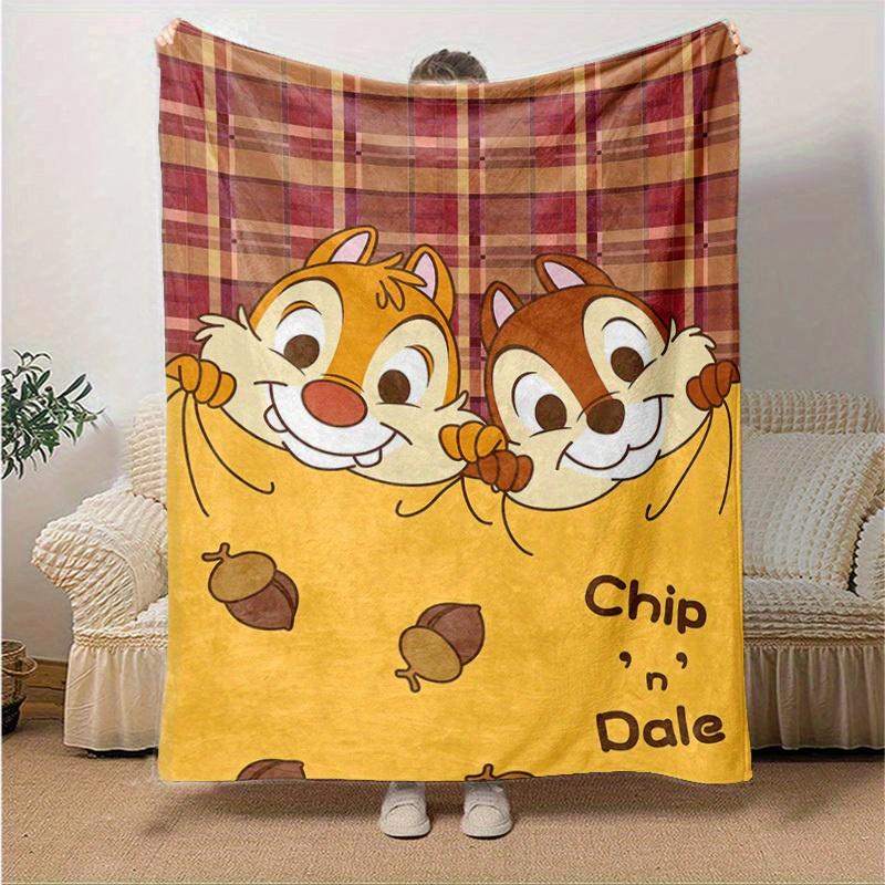1pc, Chip 'n' Dale Plush Blanket, Seasonal Decorative Throw for Home Use, Soft Flannel Throw Blanket, Versatile & Cozy for Bedroom, Living Room, Trave