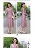 Retro Chinese Style Cheongsam Knee-Length Dress for Middle-Aged Women