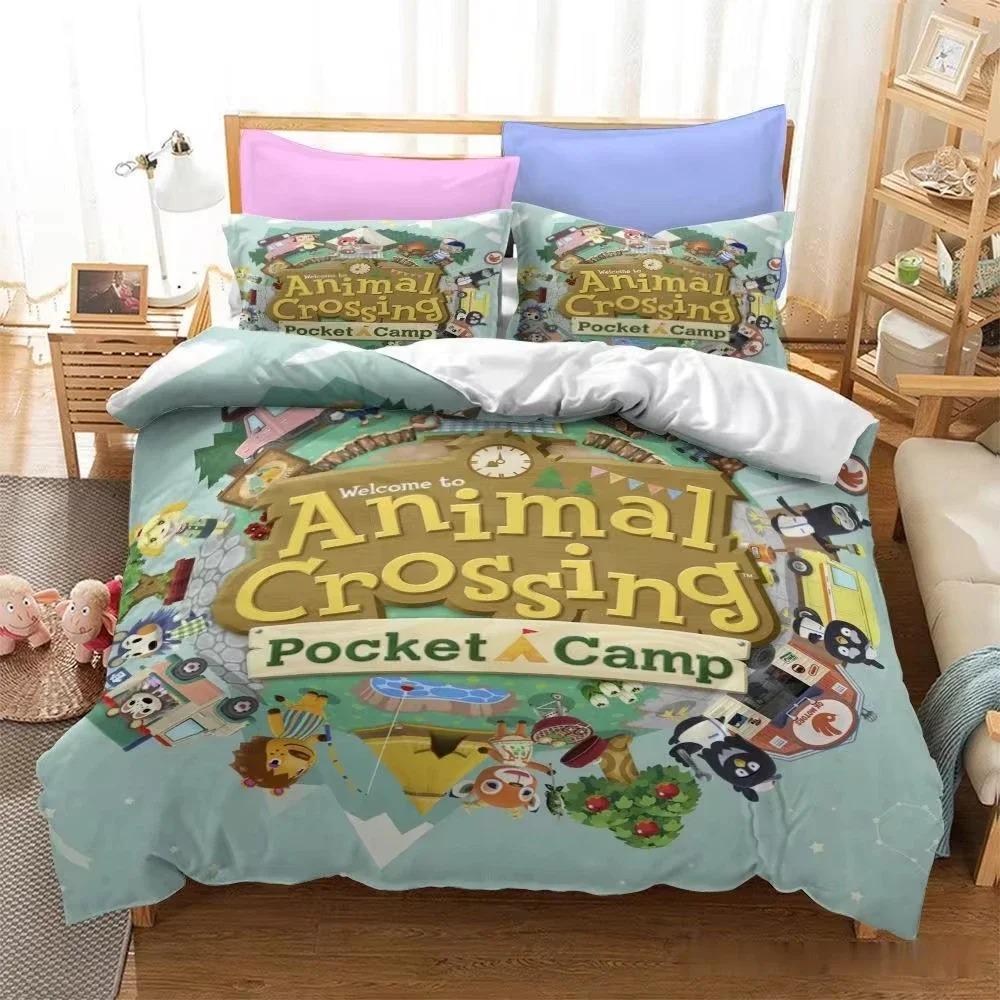 

New 3D Game Animal Crossing Digital Printing Bedding Set Boys Cute Duvet Cover Set Bed Set Bed Linens Twin Full Queen King Size AU Double 180x210cm
