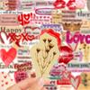 10/30/50pcs Love Valentine's Day Graffiti Stickers Transparent English Text Cartoon Sticker Guitar Scrapbook Phone Decals Decor