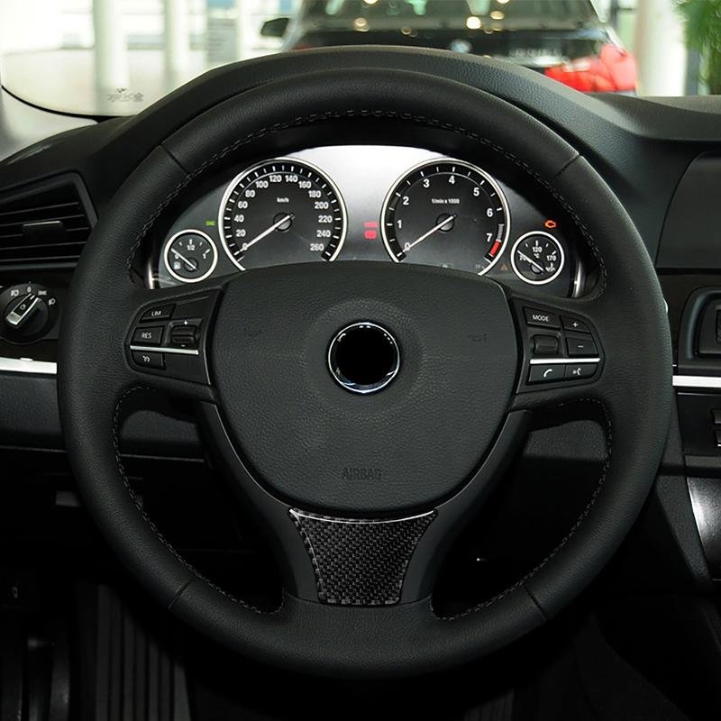 Dekorationsplåster för ratt Kolfiber Bilklistermärken För BMW 5-serie 2011-2017 F10 F18 528 525Li Interiör