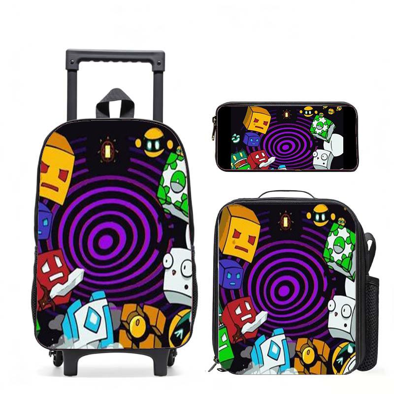 Geometrydash Backpack Geometrydash Elementary And Secondary School Printed Tie Rod Backpack