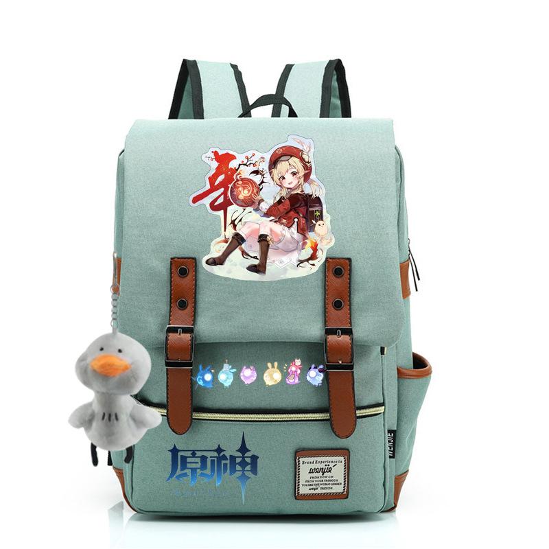 Yuanshen male and female students schoolbag anti-theft large-capacity backpack men's bag computer bag