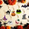 8pcs Paper Gnome Pumpkin Ghost Ornaments Eyeball Halloween Pendant Haunted House