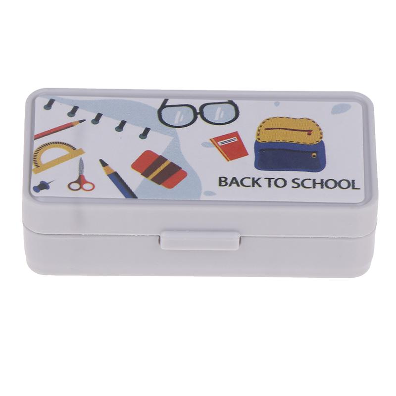Dollhouse Miniature Stationery Pencil Case School Stationery Box Desk Ornaments Model Toys For Doll House Accessories