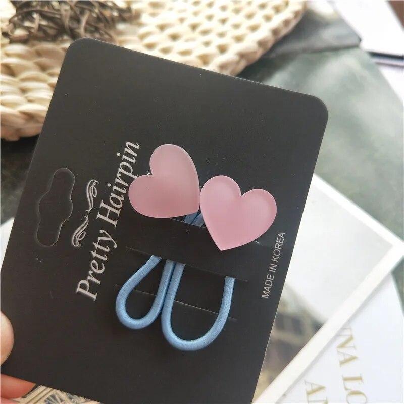 2 יחידות להקות שיער אלסטיות לתינוקות בנות צבע סוכריות טבעת שיער חבל שיער ילדים כיסוי ראש ילדים פעוט אביזרים