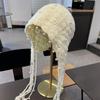 Pearl Tassel Pendant Red Hollow Wool Hat Women's Spring and Autumn Bohemian Style Knitted Pullover Hat