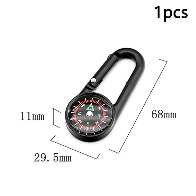 Mini Lightweight Compass, Portable Carabiner Keychain Compasses, Outdoor Camping Tool, Mountaineering Tourism Survival Equipment 1pcs чёрный